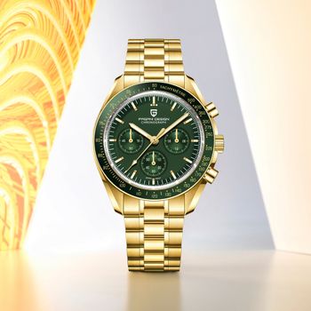 Nuevo Reloj PAGANI DESIGN V6 Moon 2026 para Hombre, Reloj de Cuarzo de Lujo Dorado, Cronógrafo Deportivo de Alta Velocidad VK63, Cristal de Zafiro AR, Resistente al Agua, Luminoso, Regalo