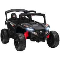 aiyaplay coche electrico para ninos 12v con 2 motores control remoto 24g suspension trasera faros musica negro   aosom espana