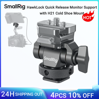 Cámara SmallRig DSLR HawkLock Soporte de monitor de liberación rápida con soporte de zapata fría H21, doble antorsión, abrazadera ajustable para monitor