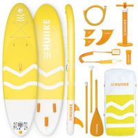 tabla paddle surf hinchable con accesorios huiike  sup con remo quillas inflador amarilla 10