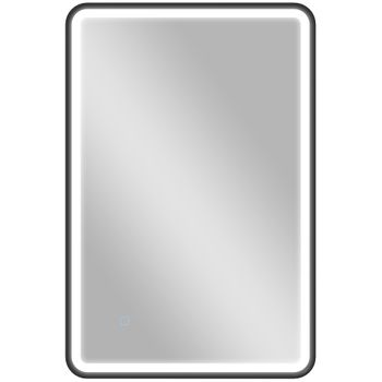 HOMCOM Espejo de baño con iluminación 90 x 60 cm, espejo LED de pared, antivaho, 3 colores de luz, regulable, negro