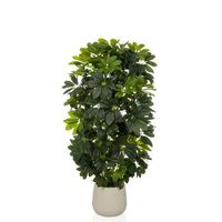 planta artificial  arbol artificial schefflera 2 rayos 110 cm plastico verde hjh office