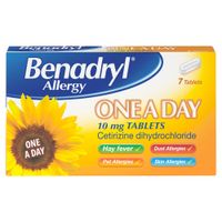 benadryl allergy relief 10mg one a day - 7 tablets