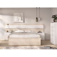 niza 140 - conjunto cabezal con mesitas nizaaro cama 135140x190xifonier - xx - naturalblanco
