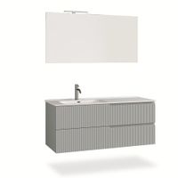 mueble de bano banera izquierda 4 piezas en mdf gris mate