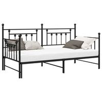 cama individual  cama para adulto  estructura de cama de dia negro 90 x 200 cm acero
