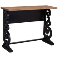 recibidor de madera lacado negro envejecido 106x36x79 alt cm