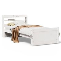 estructura de cama con cabecero sin colchon blanco 90x190 cm vidaxl