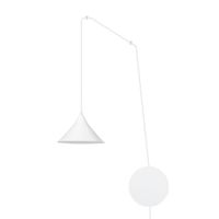 aplique de pared ajustable con cable de 5m y pantalla metalica blanca