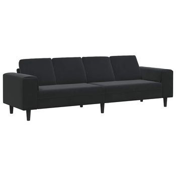 Sofá De Sala Negro 250 X 77 X 76 Cm Vidaxl