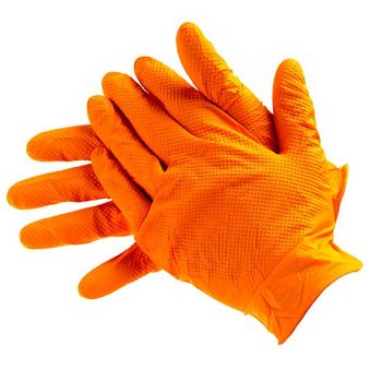 Orange Heavy Duty Nitrile Gloves Xtra Large (Box Of 90) GL2005