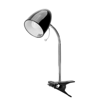 aigostar lampara de escritorio con pinza retro de metal sin bombilla luz lectura con clip para cama compatible con led bombillas modelo e27 max-240v lampara lectura para leer trabajar negro