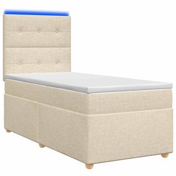 Cama Tapizada 90x190x140,5 Cm Tejido - Crema