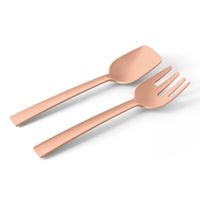 cubiertos de servicio de polipropileno rosa mate