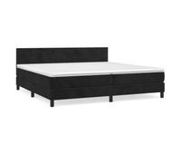 cama box spring con colchon terciopelo negro 200x200 cm rayas horizontales