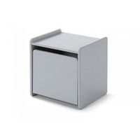 vipack kiddy mesa de noche infantil madera lacada 1 puerta l 40cm gris