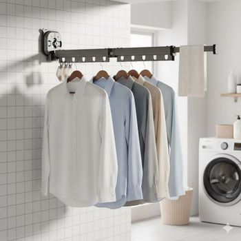 Tendedero de pared extensible negro  92cm