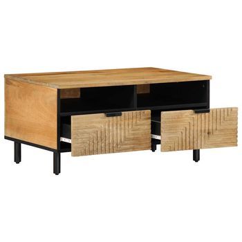 Mesa De Centro，mesa Auxiliar，mesita De Centro Madera Maciza De Mango Marrón 80x54x40 Cm