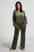 hunkemoller pantalon de pijama de terciopelo verde