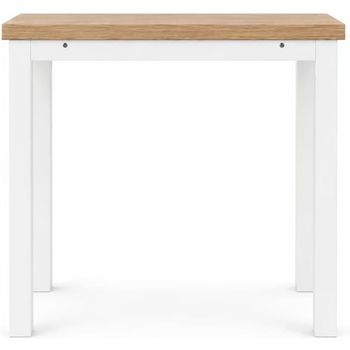 Dupi Mesa Cocina Extensible Agora | Apertura Tipo Libro | 40/80x80x76 Cm | Tablero Mdf 18 Mm | Patas Metálicas Cuadradas | Blanco/taupe