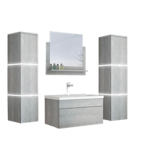conjunto de muebles de cuarto de bano wangerooge big xl - gris