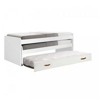 cama triple aglomerado blanco con somieres 90x200cm