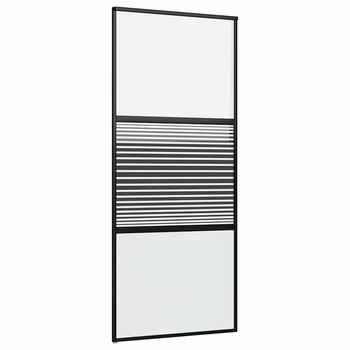 Puerta De Vidrio Rayado Negro 90 X 2 X 205 Cm Aluminio Vidaxl