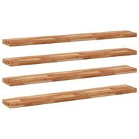 estante flotante 4 uds madera acacia acabado aceite 120x20x4cm vidaxl