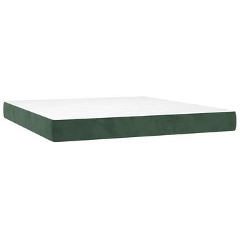 Colchón De Cama | Colchón Muelles Ensacados Terciopelo Verde Oscuro 160x210x20 Cm