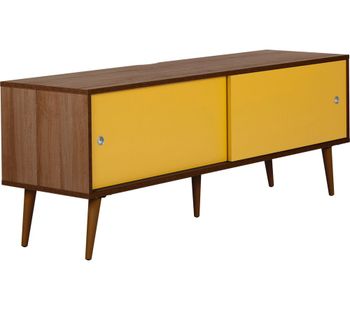 OUTLINE Retro 1400 mm TV Stand - Walnut & Yellow, Yellow