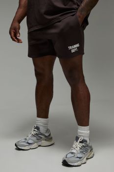 Pantalón Corto Man Active Oversize De Tela Jersey Con Estampado Training Dept, Brown