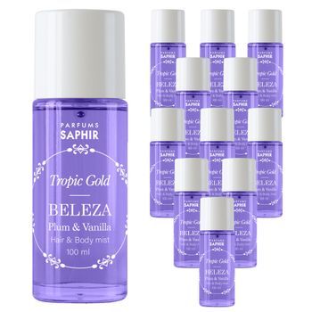 Pack De 12 Hair & Body Mist Tropic Gold Spray Saphir Beleza 100ml