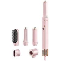 estacion profesional de belleza capilar ionica 5 en 1 secador rizador alisador gran potencia de 1300w 3 temperaturas y 3 velocidades 4x4x26 cm color rosa claro