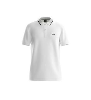 BOSS para hombre. 50554565 Polo Paddy blanco (L), Casual, Algodón, Manga corta