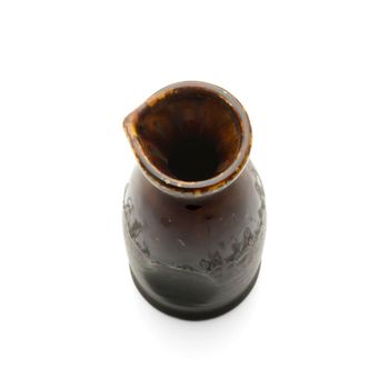 Botella para sake de cerámica en marrón 5,4x5,4x12,8 cm