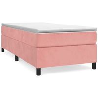 cama individual  cama para adultos  estructura de cama box spring terciopelo rosa 80x200 cm