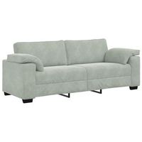 sofa de 3 plazas de terciopelo gris claro 220x77x82 cm vidaxl