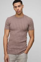 camiseta de canale ajustada al musculo beige