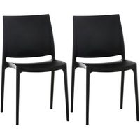 set de 2 sillas apilables maya plastico negro 50x44x81 cm clp