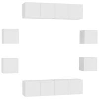 muebles de salon 8 piezas madera de ingenieria blanco vidaxl