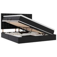 cama con almacenamiento negro 160 x 200 cm cuero sintetico vidaxl