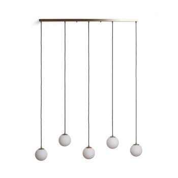 Lámpara Colgante Metal Y Cristal Moonlight Brass 5 Focos Dorado