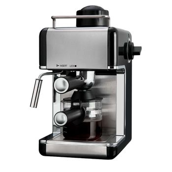 Cafetera Espresso Klack 3,5 Bares 800W - 4 Tazas - Espumador de Leche - Acero Inoxidable