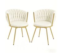 sillas de comedor giratorias 595x605x78 cm - asiento amplio respaldo acolchado silla de cocina tapizada - beige