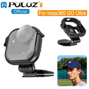 PULUZ Soporte de Clip para Gorra para Insta360 GO Ultra, Clip para Gorra de Béisbol, Soporte para Cámara Deportiva POV Vlog