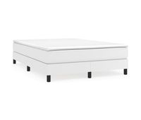 estructura de cama box spring cuero sintetico blanco 140x190 cm