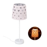 lampara de noche para ninos con corazones blanco
