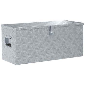 Caja De Aluminio Plateado 90,5x35x40 Cm Vidaxl
