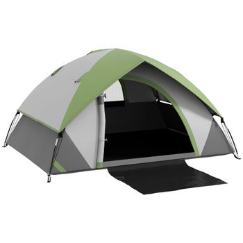 Outsunny Tienda de Campaña para 2 Personas 210x150x110 cm Verde