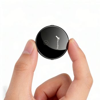 Mini Grabadora de Voz Magnética de 32 GB, Diseño Redondo, 1536 kbps, 360 °   Herramienta de Evidencia Portátil con Grabación, Fecha y Hora, Activación por Voz